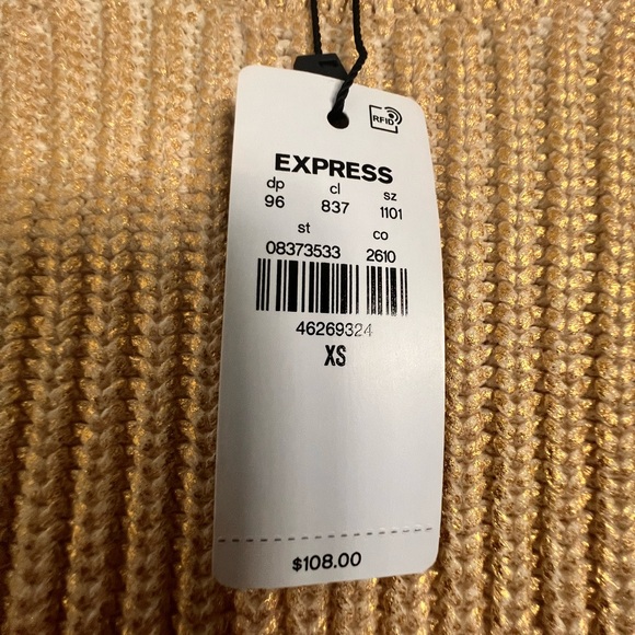 Express Gold Ribbed Woven Sweater - Picture 3 of 6